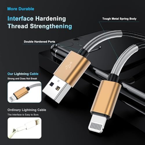 10-Foot Apple MFi Certified USB C to Lightning Charging Cable – Dual Pack High-Speed i Phone Charger for 14/13/12 Series and i Pad – Durable Long Charging Cord for Ultimate Convenience and Flexibility