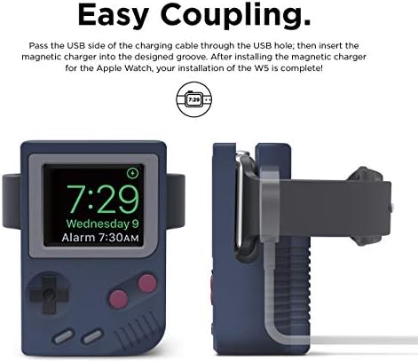 elago W5 Apple Watch Charging Stand – Premium Vintage Dock for i Watch Series 1-10 (38 mm to 46 mm) – Enhanced Stability and Seamless Notification Access for Smartwatch Users – Sleek Minimalist Design for Home and Office