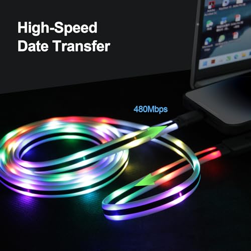 Ultra-Long 10 FT Apple MFi Certified Lightning Charging Cable with LED Indicator – Fast Charge for i Phone 14/14 Pro/Max, 13, 12, 11 Pro Plus, i Pad Pro/Air/Mini, and i Pod Touch – Enhanced Durability and Stylish Glowing Light Feature for Effortless Device Use
