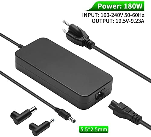 180 W MSI Laptop Charger – High-Speed Power Adapter with Enhanced Compatibility for GF63, GS65, GE72, and More – Reliable Overcharge & Short Circuit Protection, Durable Design, 12-Month Warranty, Ultimate Performance for Gaming and Creative Laptops – Ideal Replacement for MSI Power Adapters