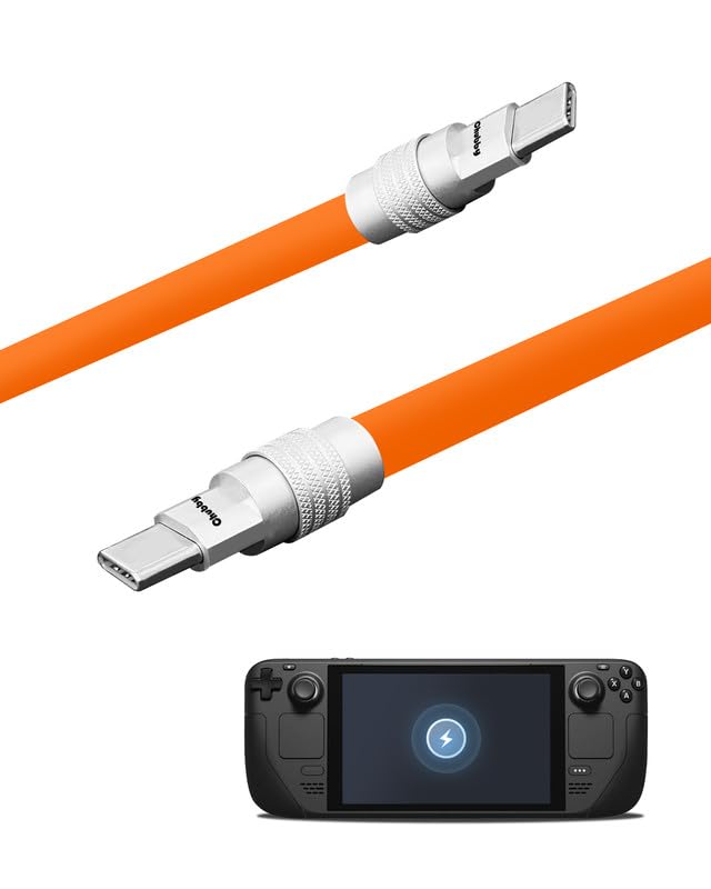 Ultimate 100 W USB Type C Fast Charging Cable for Steam Deck – 6.6 ft Durable Silicone Charger with Tangle-Free Design, Ideal for Gamers & Tech Lovers, Superior Power Delivery for All USB-C Devices