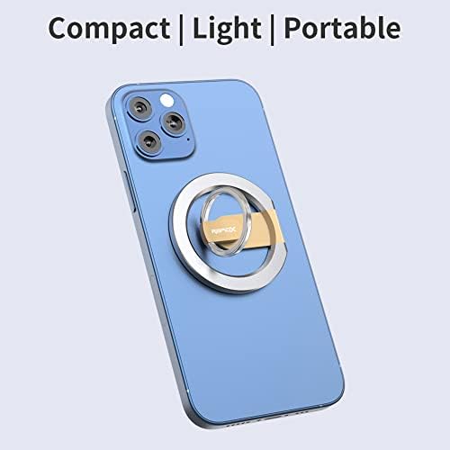 Magnetic 2-in-1 Phone Grip & Kickstand – Rapid X Snapo for i Phone 12-15 Series – Lightweight Aluminum Holder with 360° Flexibility and Enhanced Compatibility – Perfect for Hands-Free Viewing in Multiple Colors