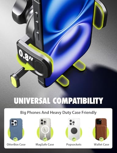 Universal Dashboard Cell Phone Holder by Bracketron – 360° Rotatable Mount with Strong Suction Cup for Secure Smartphone Access in Any Vehicle – Compatible with i Phone, Samsung, Google, Huawei and More – Effortless One-Click Release for Enhanced Safety and Convenience