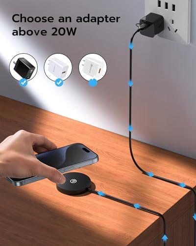 Revolutionize Your Charging Experience with the New Q 15 W Magnetic Wireless Charging Pad – Dual Pack for i Phone 16/15/14/13/12 Series, Mag-Safe Compatible, Fast & Secure Charging, Sleek Design with Safety Features