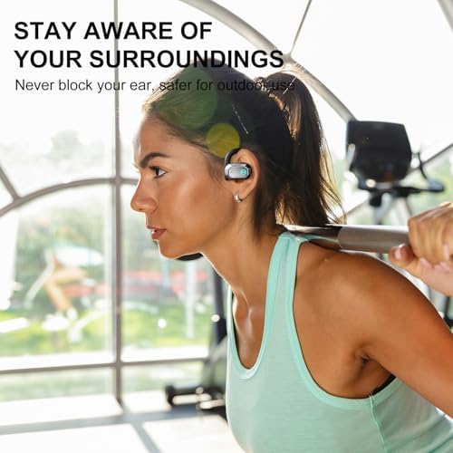 Edifier Air 2 Wireless Open Ear Earbuds – Bluetooth 5.3 Headphones with Advanced Bass, Integrated Noise Cancellation Mic, 28-Hour Battery Life, and Comfortable Silicone Earhooks – Dynamic RGB Lighting for Enhanced Visibility During Workouts, Running, and Gaming – Sleek Black Design