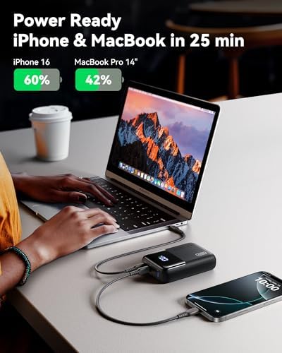 High-Capacity INIU Power Bank 25000 m Ah – 100 W Fast Charging Portable Charger for Laptops and Phones, Ideal Travel Companion for Students and Adventurers, Lightweight and Compact Design for Effortless Mobility, Perfect for Family Trips and Cruising