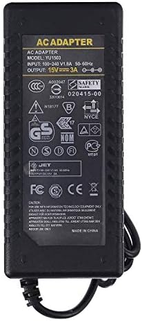 Universal 15 V 5 A Power Supply Adapter – High-Efficiency 75 W AC to DC Transformer for Photo Studio Lighting & LED Strips – 100-240 V Global Compatibility with 5.5 x 2.5 mm Connector for Reliable Performance and Versatile Use