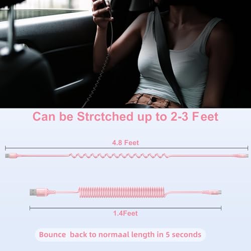 KIYODA 3 FT USB A to C Fast Charging Cables – Versatile 2-Pack for i Phone 15/16 and Samsung Galaxy A10/A20 – Stylish Pink Design for On-the-Go Charging – Durable, High-Speed Performance for All Your Devices – Ideal for Car and Home Use