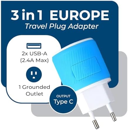 OREI Switzerland Travel Plug Adapter with Dual USB Ports – Ultimate Type J Charging Solution for USA Devices – Fast, Efficient Power for i Phones, Laptops, Tablets & More – Essential Travel Accessory for Hassle-Free Connectivity