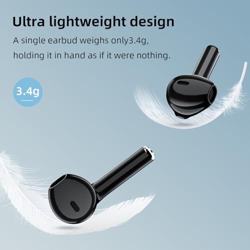 Ultimate Wireless Bluetooth 5.3 Earbuds – Ergonomic Sport-Ready Headphones with Enhanced Comfort and Secure Semi In-Ear Design for i Phone 16 Pro Max, Samsung Galaxy S24, i Pad Pro, One Plus 12, and More – Experience Superior Sound Quality and Effortless Connectivity for Active Lifestyles and Immersive Listening Adventures