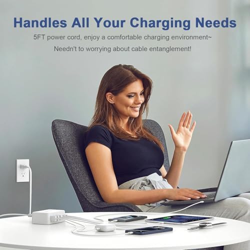 100 W Ga N Multi-Device Charging Hub – Ultra-Fast 6-Port USB-C and QC USB-A Station for i Phone, i Pad, Samsung & More – Compact High-Efficiency Wall Charger with Advanced Safety Features for Seamless Home & Office Charging Solutions