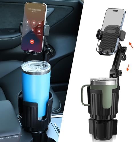 Revolutionary 2-in-1 Car Phone Mount & Cup Holder Set – Effortless 360° Adjustability for 4-7″ Smartphones, Unmatched Stability for Safe Navigation & Beverage Support, Essential Accessory for Modern Drivers