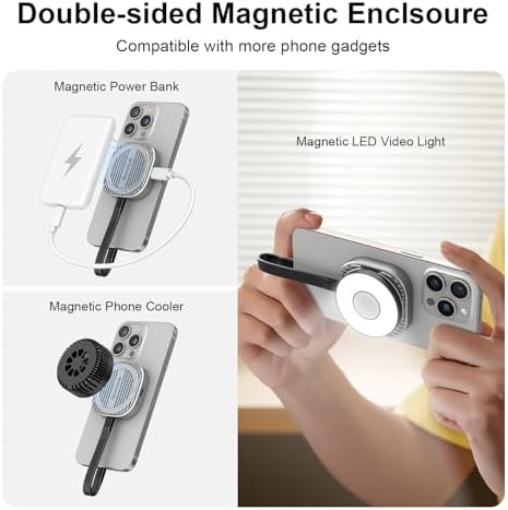 Qwiizlab Magnetic NVMe SSD Enclosure for i Phone 16/15 Pro Max – 10 Gbps USB Type-C Adapter with Kickstand, Supports PCIe M.2 M-Key up to 2 TB, Durable Aluminum Case with 100 W PD Charging Capability – Ultimate Storage Solution for Creatives and Professionals