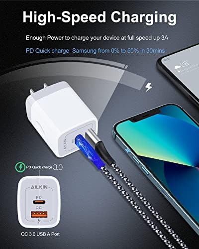 20 W Dual-Port USB-C Wall Charger – Fast Charging Power Adapter for i Phone, Samsung Galaxy, Google Pixel, and More – Compact & Reliable Power Delivery for Simultaneous Device Charging – Essential Tech Accessory for Home & Travel