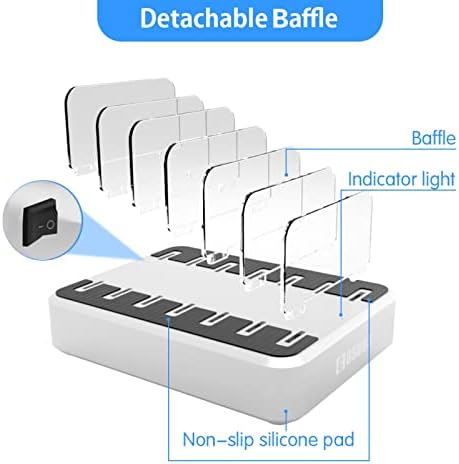COSOOS 81 W PD USB-C Charging Station – High-Power Multi-Device Fast Charger with 3 x 20 W Ports and 6 Versatile Cables for Instant Mobile Power – Compact USB Hub for Effortless Charging at Home or Office with Enhanced Overheat Protection and Smart Safety Features