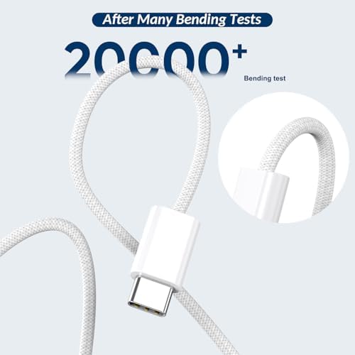 Ultimate 10 FT Braided USB-C Charger for i Phone 16 Pro – High-Speed 20 W Fast Charge Block for i Phone 15 Series & i Pad Pro – MFi Certified Durable Cable for Enhanced Power Delivery and Longevity