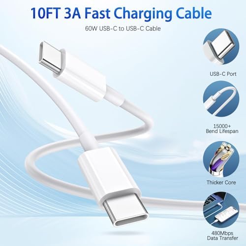 Revolutionize Your Charging Routine: Dual-Port Fast Wall Charger Set for i Phone 16 & 15 – Includes 6 FT USB C to C Cable – Rapid Power Delivery for i Pad Pro and More – Safety-First Design for Worry-Free Use – Ideal for Family and Travel Charging Needs