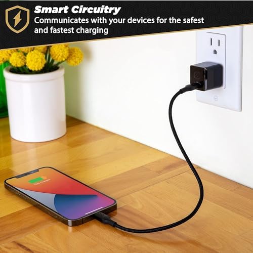 Scosche HPDC20-SP 20 W USB-C Fast Charger Mini Cube Wall Adapter – Ultra-Portable Power Delivery 3.0 for Swift Device Charging, 4 X Faster Charge Speed, Sleek Black Design for Enhanced Compatibility and Efficiency
