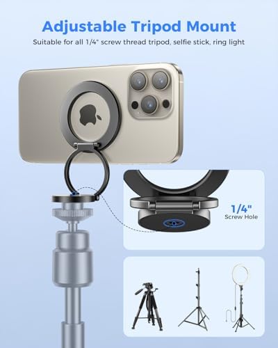 Revolutionize Your Mobile Experience with the SUPERONE Magnetic Phone Grip & Kickstand – Versatile Dual-Sided Ring Holder for i Phone 12-16 Series and Compatible Devices, Secure Attachment, Effortless Hands-Free Viewing, Perfect for Navigation and Daily Use