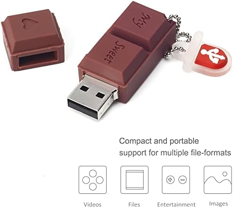 Indulge Your Data Storage Needs with the 64 GB Chocolate-Shaped USB Flash Drive – Unique Novelty Memory Stick for Fun and Functional External Storage, Enhanced USB 3.0 Speed and Compatibility, Perfect for Professionals and Students Alike
