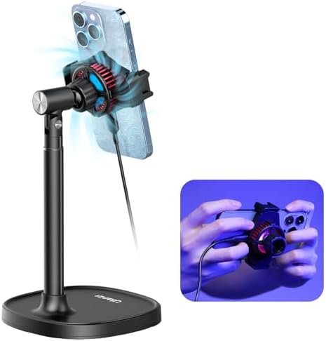 ULANZI Cell Phone Stand Mount for Desk, Vijim HP004 Adjustable Height & Angle Phone Holder, 360 Degree Rotating Desktop Phone Stand Compatible with iPhone, Samsung and All Phones – Enhanced Compatibility and Speed