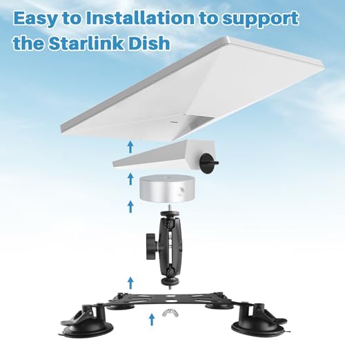 Starlink Mini Mount – Versatile Suction Cup Mounting Kit for Enhanced Mobile Internet Access, Perfect for Sunroofs, Windows, and Roofs – Adjustable Design for Optimal Signal Reception and Effortless Installation – Lightweight and Portable Starlink Accessory for Reliable Connectivity on the Go