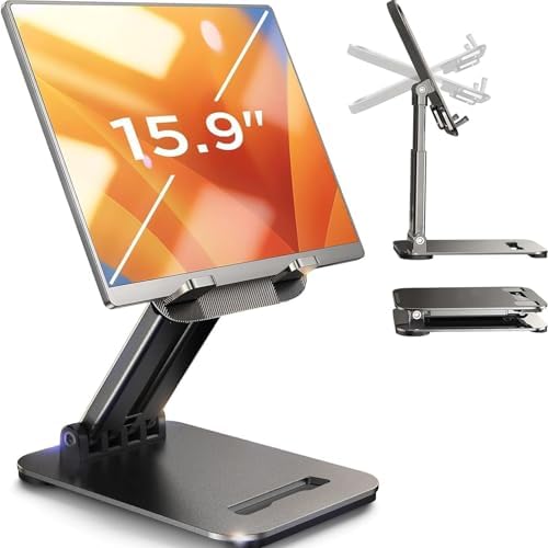 Transform Your Workspace with the LISEN Pink Sorbet Tablet Stand – Foldable, Adjustable i Pad Holder for Home, Office, and Travel – Ultimate Comfort and Compatibility for Students and Professionals – Stylish Portable Desk Accessory for Enhanced Productivity