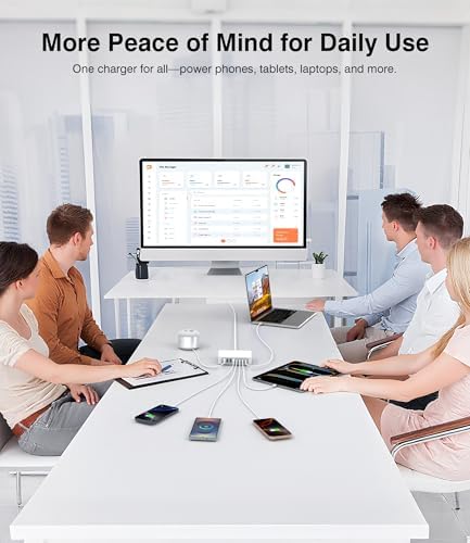 Revolutionize Your Device Charging with the 210 W Ga N III 8-Port USB C Hub – Lightning-Fast PD 45 W Power Delivery for Mac Book Air, i Phone 16/15/14/13/12 Pro Max, Samsung Galaxy S25/24 Ultra & More – Ultimate Efficiency for Home and Travel Needs