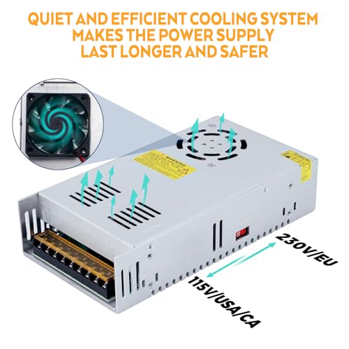 High-Performance 600 W 24 V DC Switching Power Supply Adapter | Reliable AC-DC Transformer for LED Lighting, Industrial Machinery, and Personal Projects | Dual Voltage 110 V/220 V Compatibility for Global Use | Enhanced Efficiency & Safety Features