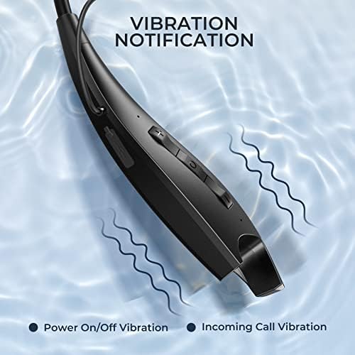 YOSDOM Waterproof Neckband Bluetooth Headphones – 24+ Hour Playtime, Shark Jaw Design for Secure Fit, Noise Isolation & Built-in Mic, Enhanced Compatibility for Active Lifestyles, IPX7 Rated for Gym & Outdoor Use, Call Vibration Alerts for Unmissable Connectivity