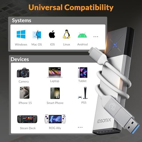 i Dsonix High-Speed M.2 NVMe Enclosure Adapter with Heavy-Duty Protector – 10 Gbps USB C SSD Converter for M.2 PCIe & AHCI SATA – Ultimate Portable Storage Solution with Enhanced Durability and Rapid Data Transfer Efficiency