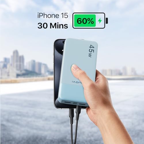 Juovi 20000 m Ah Ultra-Fast Portable Charger – 45 W PD3.0 Power Bank with Dual USB-C & USB-A Ports, LED Digital Display for Smart On-the-Go Device Charging – Ideal for i Phone 15/16, Mac Book, Samsung & More – Perfect Power Solution for Travelers, Students & Professionals in Trendy Pink Finish