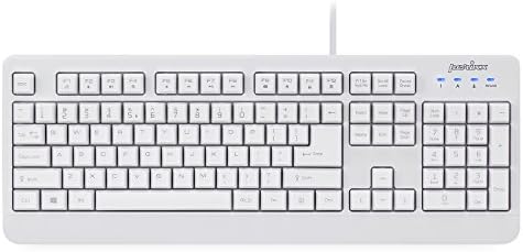 Durable & Washable Perixx PERIBOARD-517 Wired USB Keyboard – IP65 Certified, Ergonomic Design for Home & Office Use, Enhanced Compatibility with Windows & mac OS, Ideal for Quick Cleaning and Hygiene