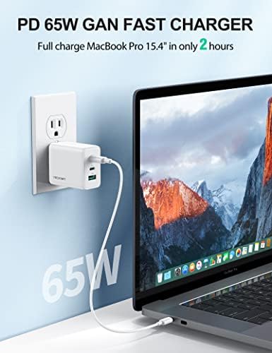 TECKNET 65 W Ga N Wall Charger – PD 3.0 USB-C Fast Charging Adapter with 3 Ports, Foldable Travel Plug for i Phone 16 Series, Galaxy S24/S25, Mac Book Pro, and Switch – Ultimate Power Solution for On-the-Go Efficiency and Versatility