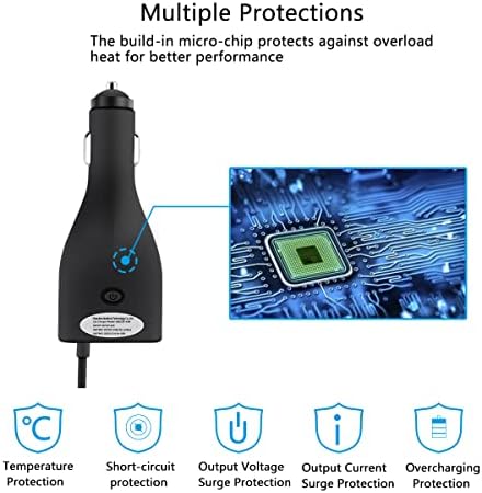 High-Speed 42 W Surface Car Charger for Microsoft Surface Devices – Dual Output Power Supply with USB Quick Charge for Pro 3, 4, 5, 6, Surface Laptop & Go – 5 Ft Cord for Ultimate Compatibility and Convenience