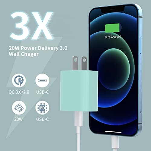 i GENJUN 4 Pack USB C Fast Charger Block – 20 W Power Delivery 3.0 Wall Adapter for i Phone 16/15/14, Galaxy & Pixel – Portable Type C Power Adapter for Air Pods Pro – Compact Travel Essential with Superior Speed and Compatibility