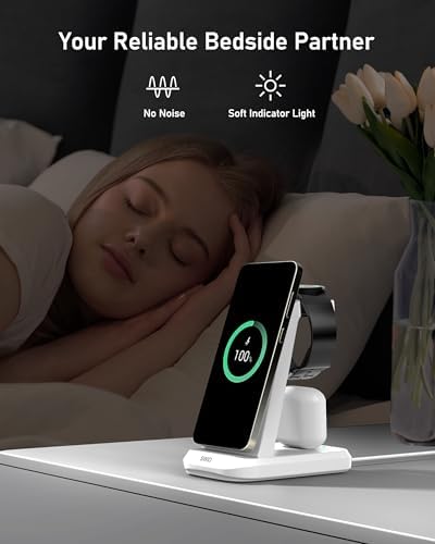 SWIO 3 in 1 Wireless Charging Station for Samsung Devices – Fast Charging Dock for Galaxy Watch 7/Ultra/6/5/4/3, S25 S24 S23 S22 S21 S20, Note 20/10, Z Fold 4/3, and Buds Pro – Space-Saving Design with Enhanced Compatibility and Rapid Power Delivery