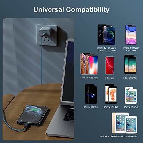 Essri 3-Pack Carplay USB A to C Cable for iPhone 16/15 Pro Max,USB C Car Charger Cable 3FT,Fast Charging Cord Compatible with iPad Pro/Air/Mini, for Apple 16/15 Series,for Samsung,Blue – Enhanced Compatibility and Speed