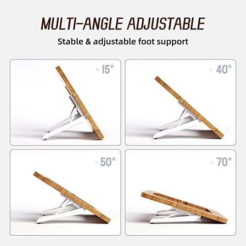 Eco-Friendly Bamboo Tablet Drawing Stand – Adjustable 5 Angles for Ultimate Comfort, Lightweight & Portable Riser for Tablets and Laptops (9.7″ to 11″) – Enhance Creativity and Ergonomics with Non-Slip Stability