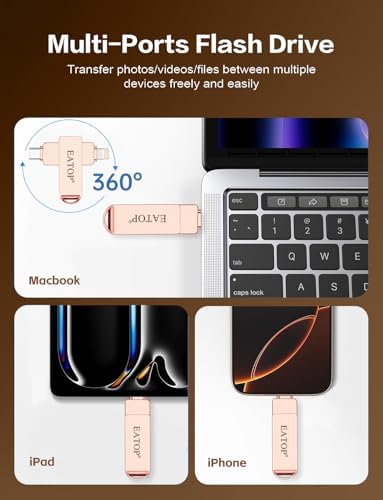 512 GB USB Flash Drive for i Phone & i Pad – Effortless Photo and Video Backup, Multi-Compatible Storage Solution for Android and PC, Plug & Play Convenience, High-Speed Data Transfer, Stylish Dark Gray Design – Your Ultimate Memory Management Accessory
