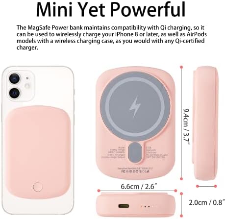 Ultra-Fast 10000 m Ah Wireless Power Bank – Portable Charger with 18 W Fast Charging & 20 W Quick Charge for i Phone 16/15/14/13/12 – Compact Battery Pack with Type C Cable for Maximum Compatibility