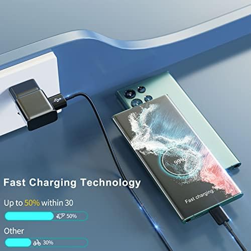 Ultra-Fast Charging 12 FT USB C Cable for Samsung Galaxy – Dual Pack Type C Charger Cord for S10/S9/S8/S23/S21 Ultra/Note Series – Enhanced Durability and Flexibility for Efficient Power Delivery