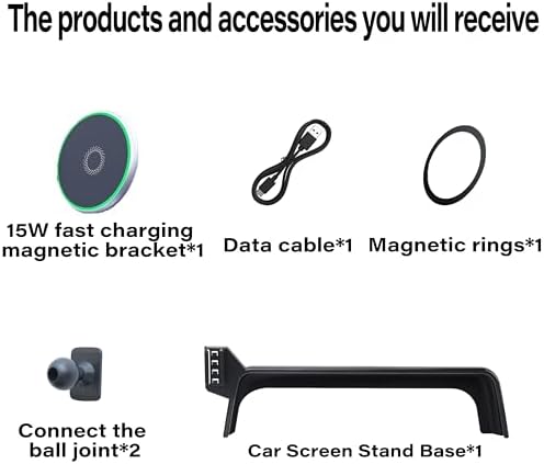 Car Phone Holder for 2022 2023 2024 Lexus LX Accessories Apply to 12.3 Inch Touch Screen 15W Fast Wireless Charger Screen Fixed Clip Cell Phone Mount Hands-Free 360 Degree Rotation – Enhanced Compatibility and Speed