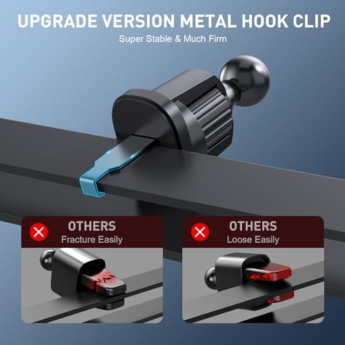 TEKING Advanced Car Phone Holder with Reinforced Metal Hook – Universal Air Vent Mount for i Phone 15/14/13/12 Pro Max & Samsung S24 Ultra – Sleek Translucent Design for Enhanced Aesthetics & Secure Smartphone Fit (120-75 mm) – Effortless Tool-Free Installation & Ultimate Hands-Free Convenience
