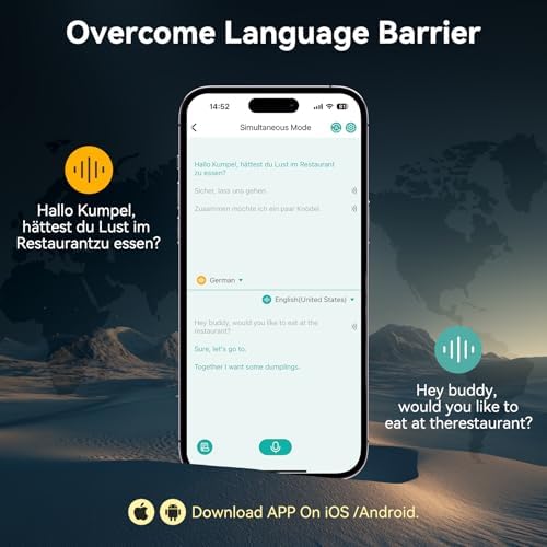Transformative Language Translation Earbuds: Cutting-Edge 3-in-1 Bluetooth Headphones for Instant Communication in 150 Languages, Advanced Noise-Cancelling Features, Ideal for Travelers, Includes Complimentary 2-Year Service Subscription, Fully Compatible with i OS & Android Devices