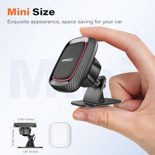 Dual Pack Magnetic Car Phone Holder – APPS2 Super Strong Adhesive Dashboard Mount for i Phone & Samsung – Ultimate Stability & Seamless Connectivity for Safe Driving – Effortless Installation & Enhanced Compatibility for All Smartphones – Designed for Modern Drivers