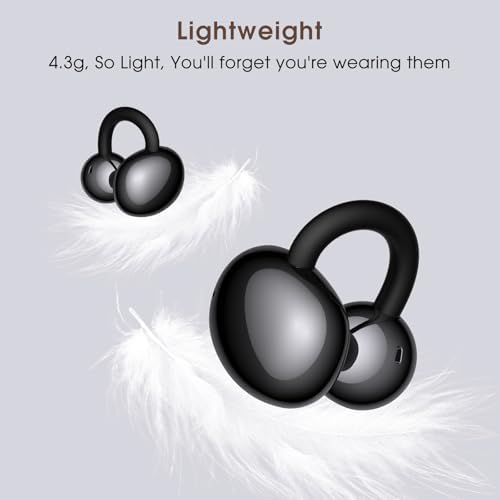 Lightweight Clip-On Bluetooth Earbuds with 50-Hour Battery Life – Waterproof Open-Ear Headphones for Sports and Workouts, Perfectly Designed for Glasses Wearers with Anti-Drop Technology and Seamless Connectivity