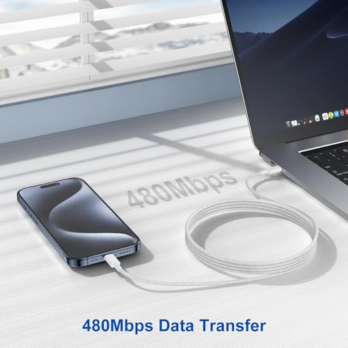10-Foot USB C to USB C Fast Charging Cable – Durable Nylon Braided Charger for i Phone 15 Pro Max, Mac Book, i Pad, and Samsung Galaxy – Enhanced Speed & Universal Compatibility for Effortless Charging and Data Transfer