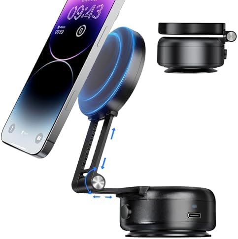 Revolutionary Electric Vacuum Magnetic Suction Phone Holder – Adjustable Telescopic Car Mount for Ultimate Smartphone Stability and Convenience – Foldable Double-Sided Magnetic Design for Enhanced Compatibility and Effortless Access