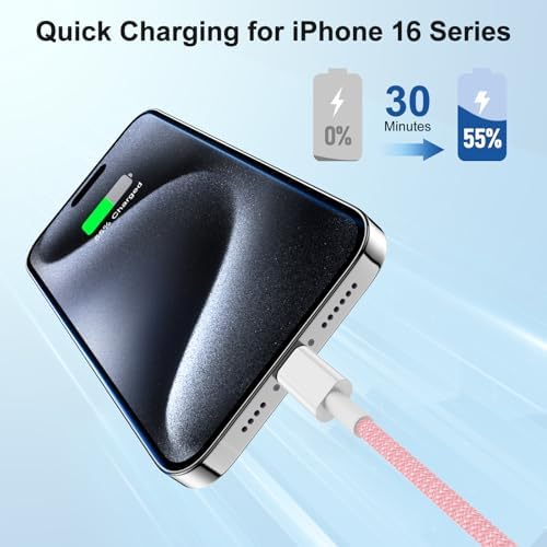 Ultra-Long 10 FT i Phone Fast Charger Cable – Type C to Lightning USB-C Cord for i Phone 16 Pro Max, 15 Series, i Pad & Mac Book Pro – Rapid Charging & Enhanced Durability for Seamless Connectivity